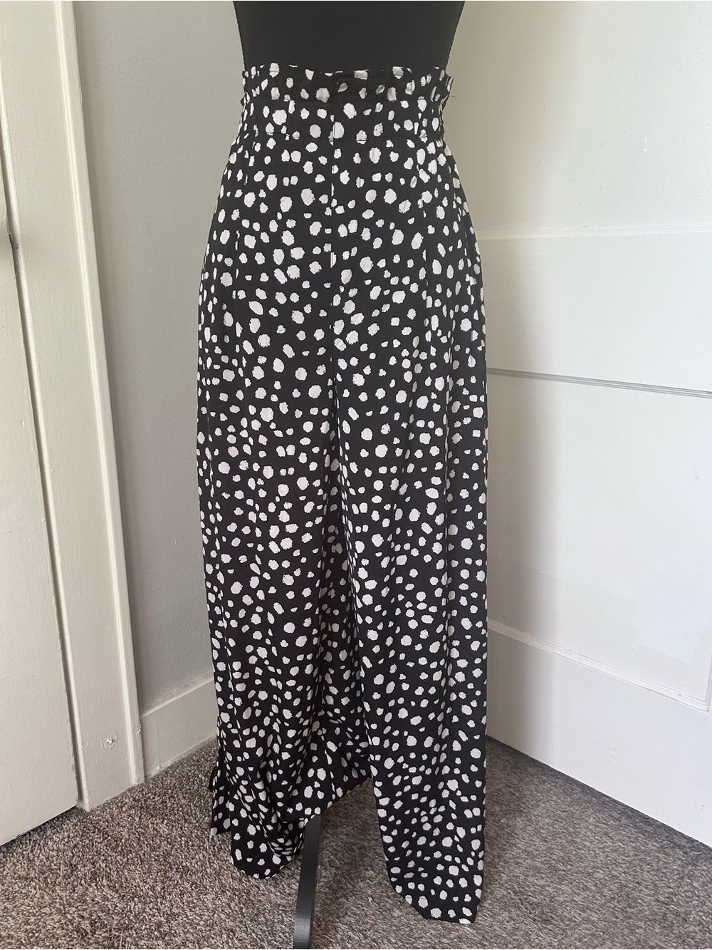Umgee Black & White Polka Dot Wide Leg Pants